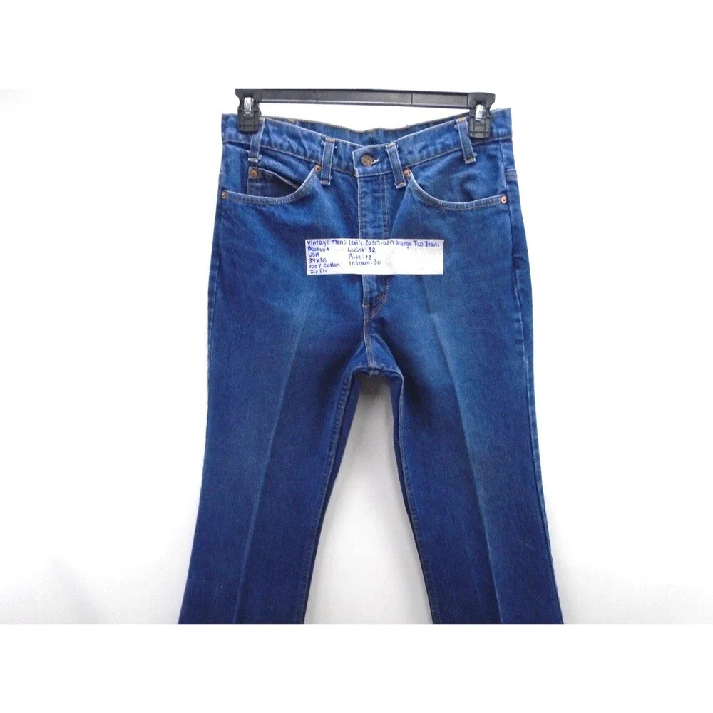 Vintage Levi's 517 1980's ORANGE TAB Men Bootcut Blue Jeans 34 (32x30) MADE USA - Picture 2 of 16